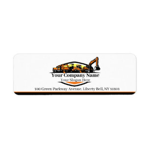 Professional Heavy Equipment Construction Company  Return Address Label