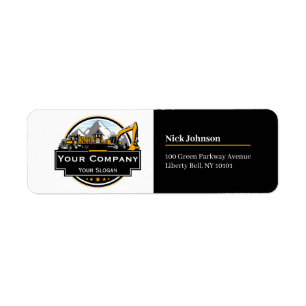 Professional Heavy Equipment Construction Company  Return Address Label