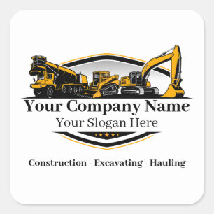 Professional Heavy Equipment Construction Company Square Sticker