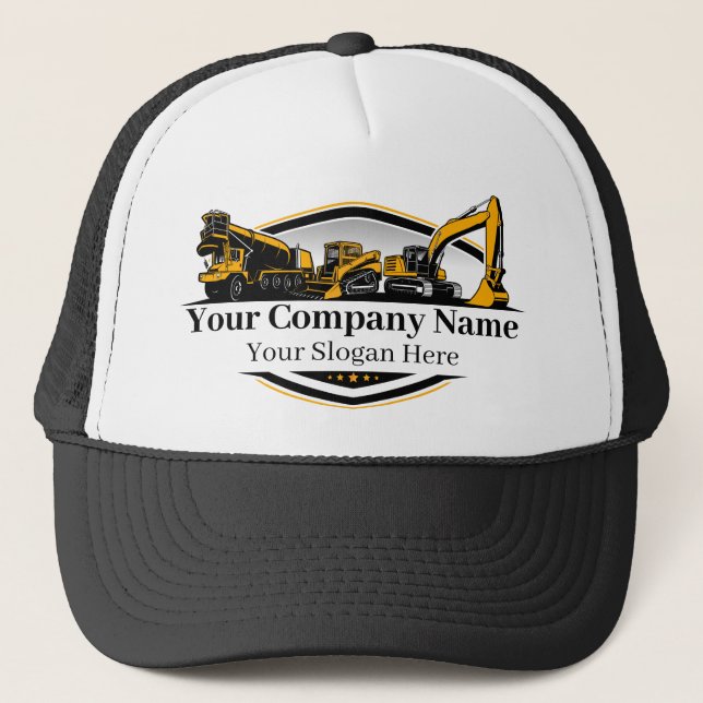 Professional Heavy Equipment Construction Company  Trucker Hat (Front)
