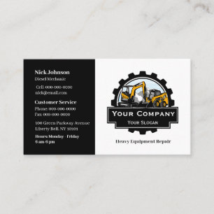 Professional Heavy Equipment Repair Company Business Card
