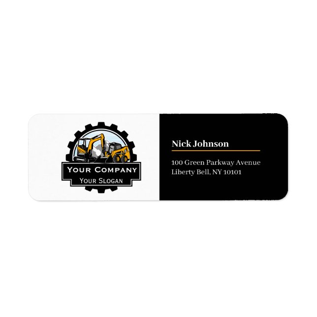 Professional Heavy Equipment Repair Company  Return Address Label (Front)