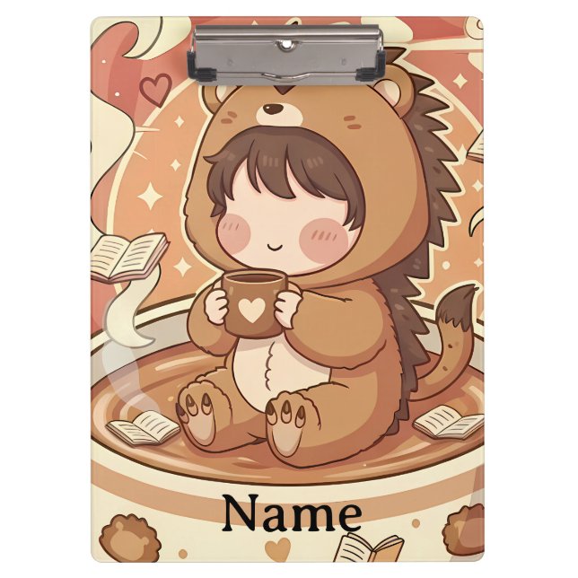 Professional Hedgehog Chibi Office Clipboard (Front)