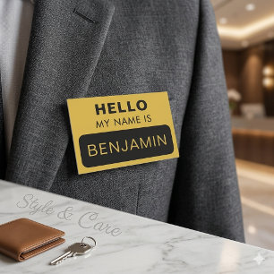 Professional Hello My Name Is Custom Name Tag