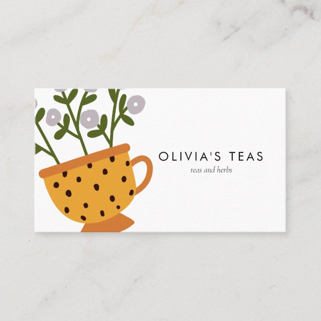 Professional Herbal Tea Minimalist Business Card (Front)