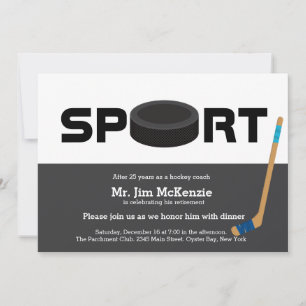 Professional Hockey retirement coach player Invitation