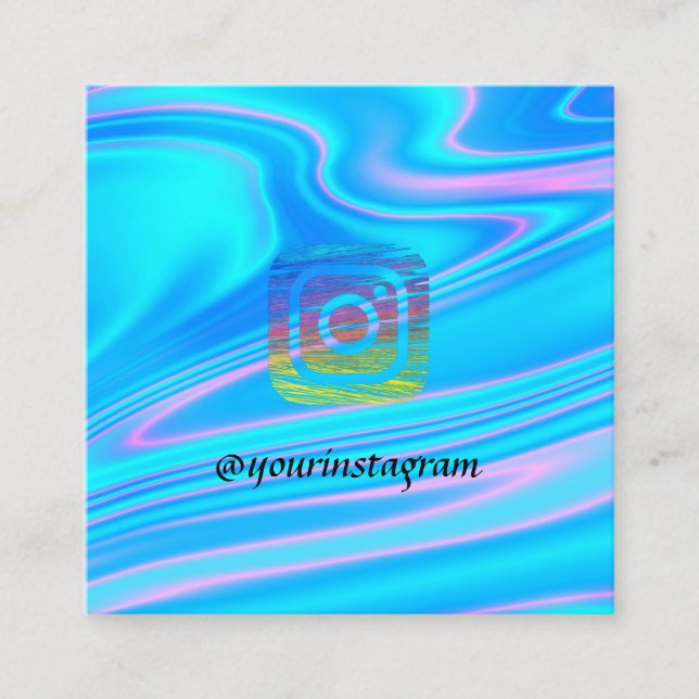 Professional Holographic Instagram Social Media  Square Business Card (Front)