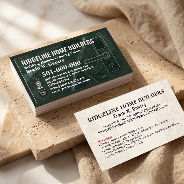 Professional Home Builder & Renovation Contractor  Business Card (Creator Uploaded)
