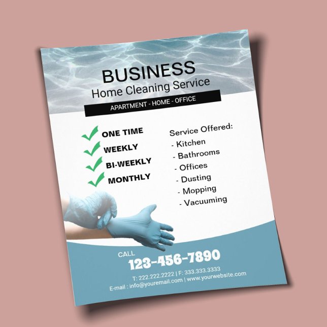 Professional Home Cleaning House Keeping Blue Flyer (Creator Uploaded)