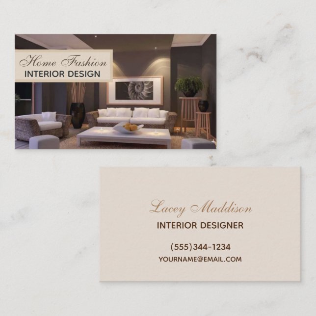 Professional Home Interior Design Business Card (Front/Back)