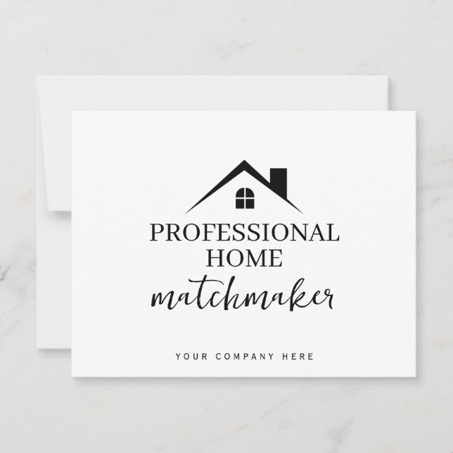 Professional Home Matchmaker Real Estate  Card (Front)