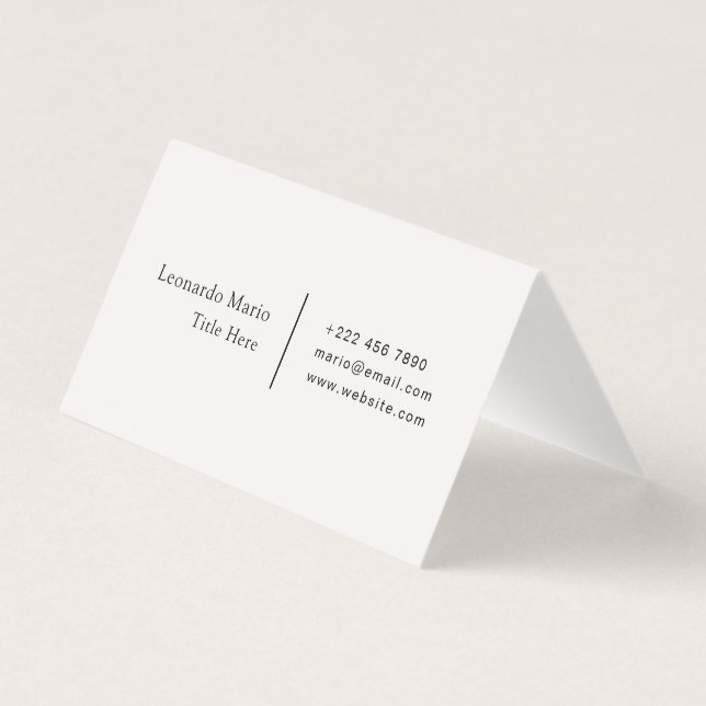Professional Horizontal Folded Business Card (Back)
