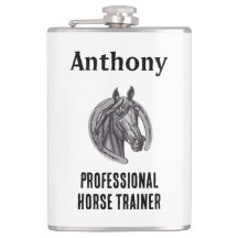 Professional Horse Trainer Black White Sketch Mare