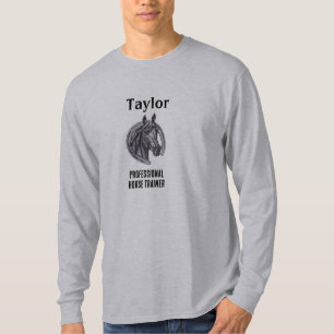 Professional Horse Trainer Black White Sketch Mare T-Shirt
