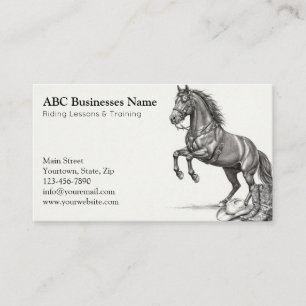 Professional horse trainer business card