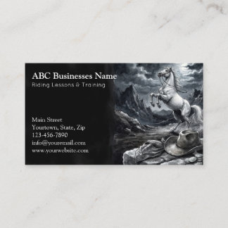 Professional horse trainer business card