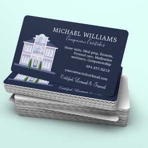 Professional House Caregiver Services Business Car Business Card
