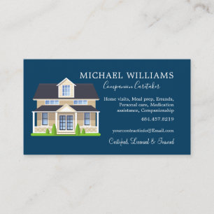 Professional House Caregiver Services Business Card