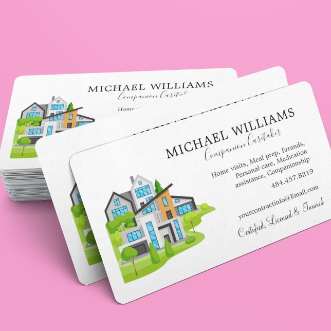 Professional House Caregiver Services Business Card (Creator Uploaded)