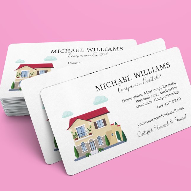 Professional House Caregiver Services Business Card (Creator Uploaded)