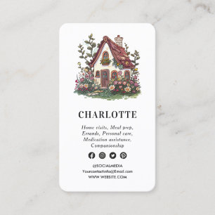 Professional House Caregiver Services QR Code Business Card