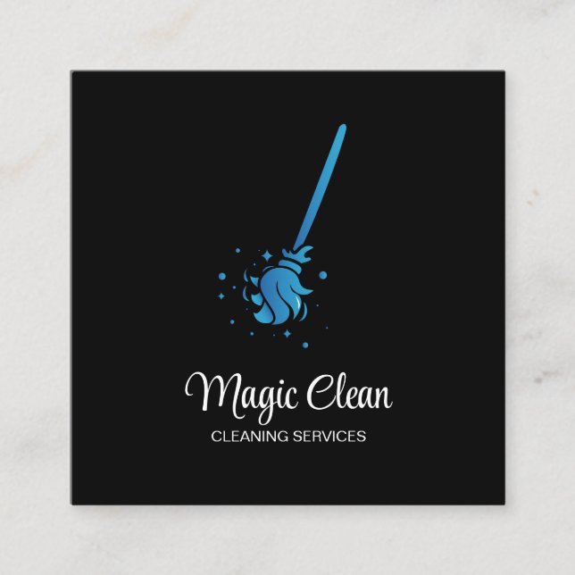 Professional House Cleaning Maid Housekeeping Busi Square Business Card (Front)