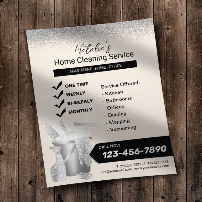 Professional House Cleaning Maid Service Cream Flyer (Creator Uploaded)
