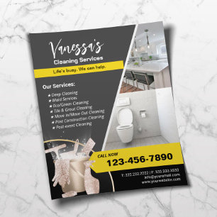 Professional House Cleaning Maid Service Gold Flyer