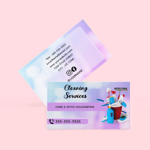 Professional House Cleaning & Maid Services Business Card