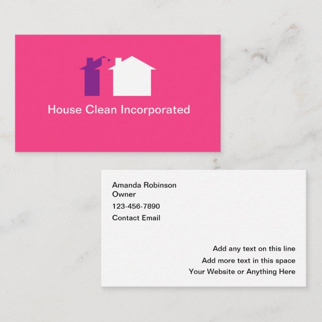 Professional House Cleaning Service Bulk Business Card (Front/Back)