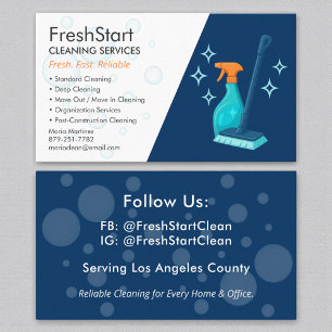Professional House Cleaning Service Business Card