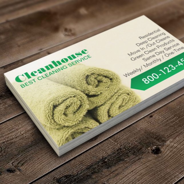 Professional House Cleaning Service Business Card (Creator Uploaded)