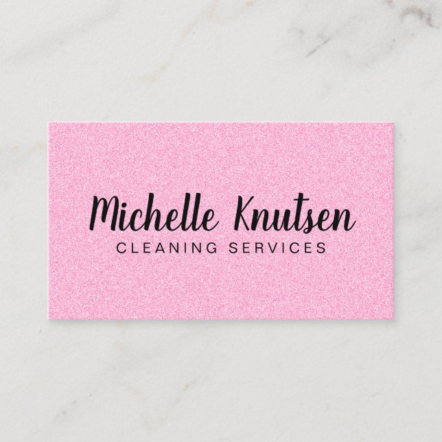 Professional House Cleaning Service Hot Pink Business Card (Front)