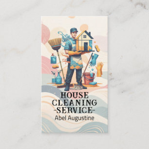 Professional House Cleaning Service Housekeeping Business Card