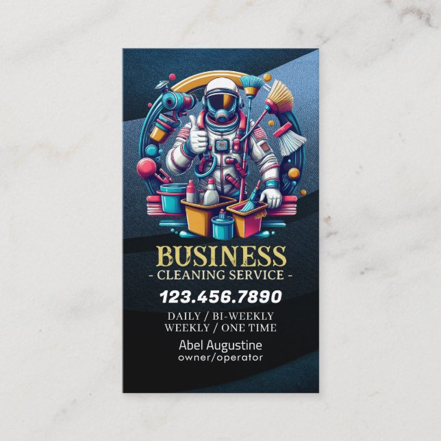 Professional House Cleaning Service Housekeeping Business Card (Front)