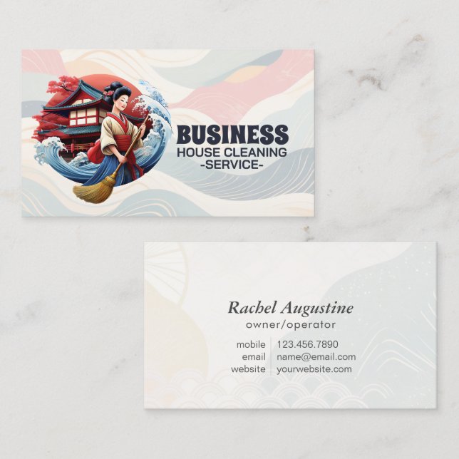 Professional House Cleaning Service Housekeeping Business Card (Front/Back)
