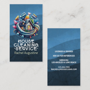 Professional House Cleaning Service Housekeeping Business Card