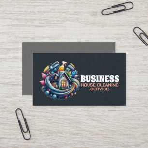 Professional House Cleaning Service Housekeeping Business Card