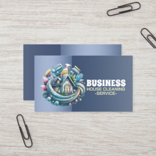 Professional House Cleaning Service Housekeeping Business Card