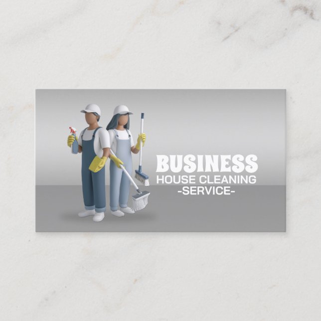 Professional House Cleaning Service Housekeeping Business Card (Front)