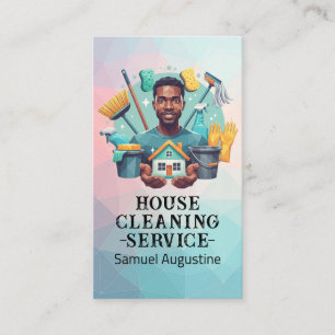 Professional House Cleaning Service Housekeeping Business Card