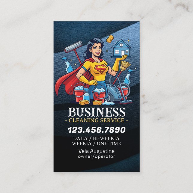 Professional House Cleaning Service Housekeeping Business Card (Front)