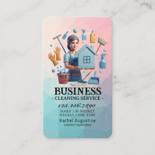 Professional House Cleaning Service Housekeeping Business Card