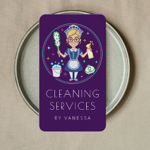 Professional House Cleaning Services Housekeeping Business Card