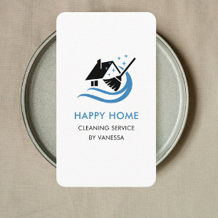 Professional House Cleaning Services Logo Qr Code Business Card