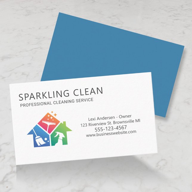 Professional House Cleaning Supplies Clean Service Business Card (Creator Uploaded)
