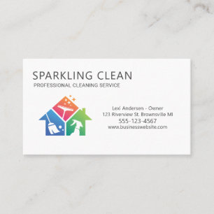 Professional House Cleaning Supplies Clean Service Business Card