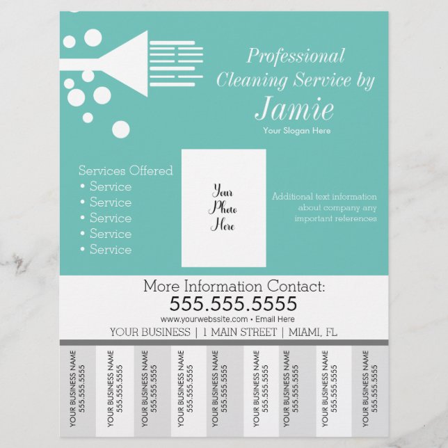 Professional House Cleaning Tear Off Strips  Flyer (Front)