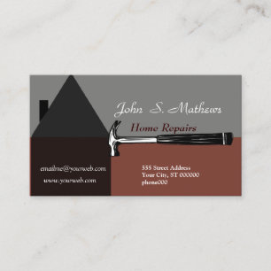 Professional House Construction Handyman Tool Business Card