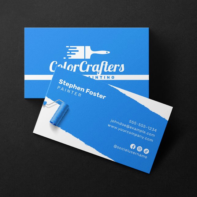 Professional House Painter Contractor Painting Business Card (Creator Uploaded)